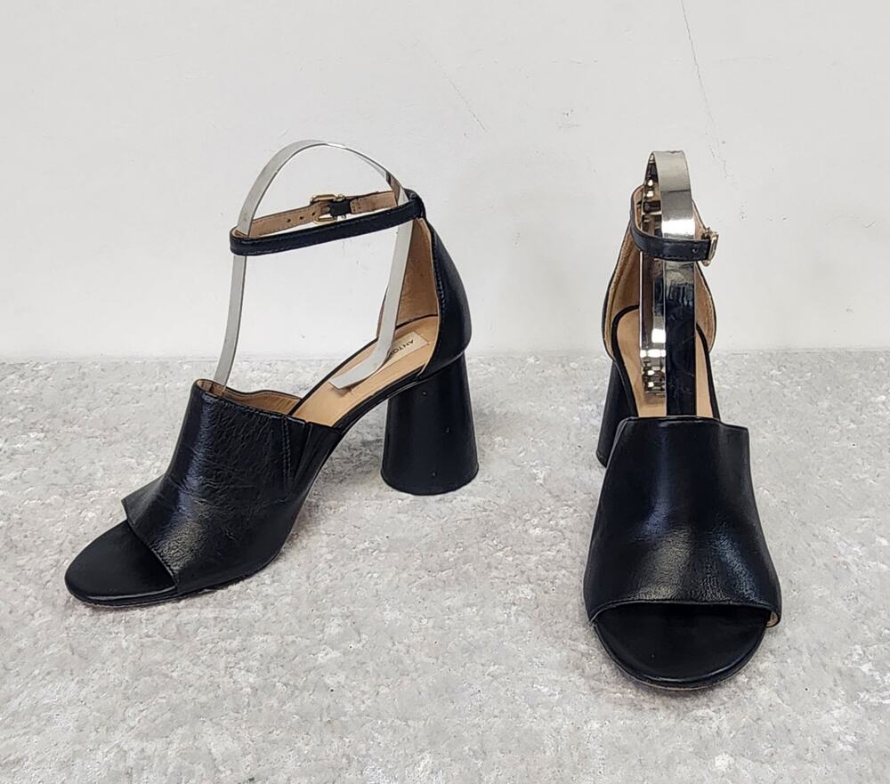 Antonio Melani Womens Black Block Heel Open Toe Sandals- Size 10M